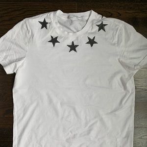 Givenchy White T Shirt Black Stars